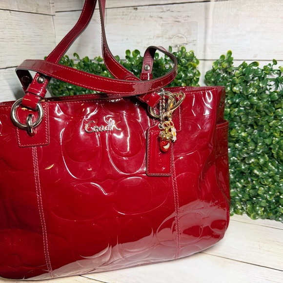 Coach Glossy Red Tote Bag - Picture 2 of 5
